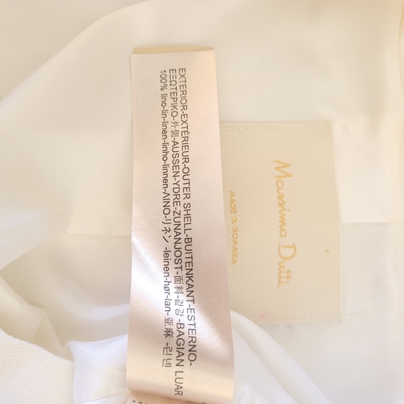 MASSIMO DUTTI 100% linen one button blazer in white Sz4 - Picture 8 of 9